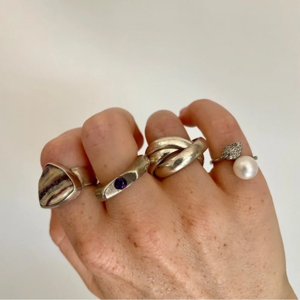 🪙 VINTAGE Sterling Silver Rolling‎ Ring, Reliquary SF, Size 6